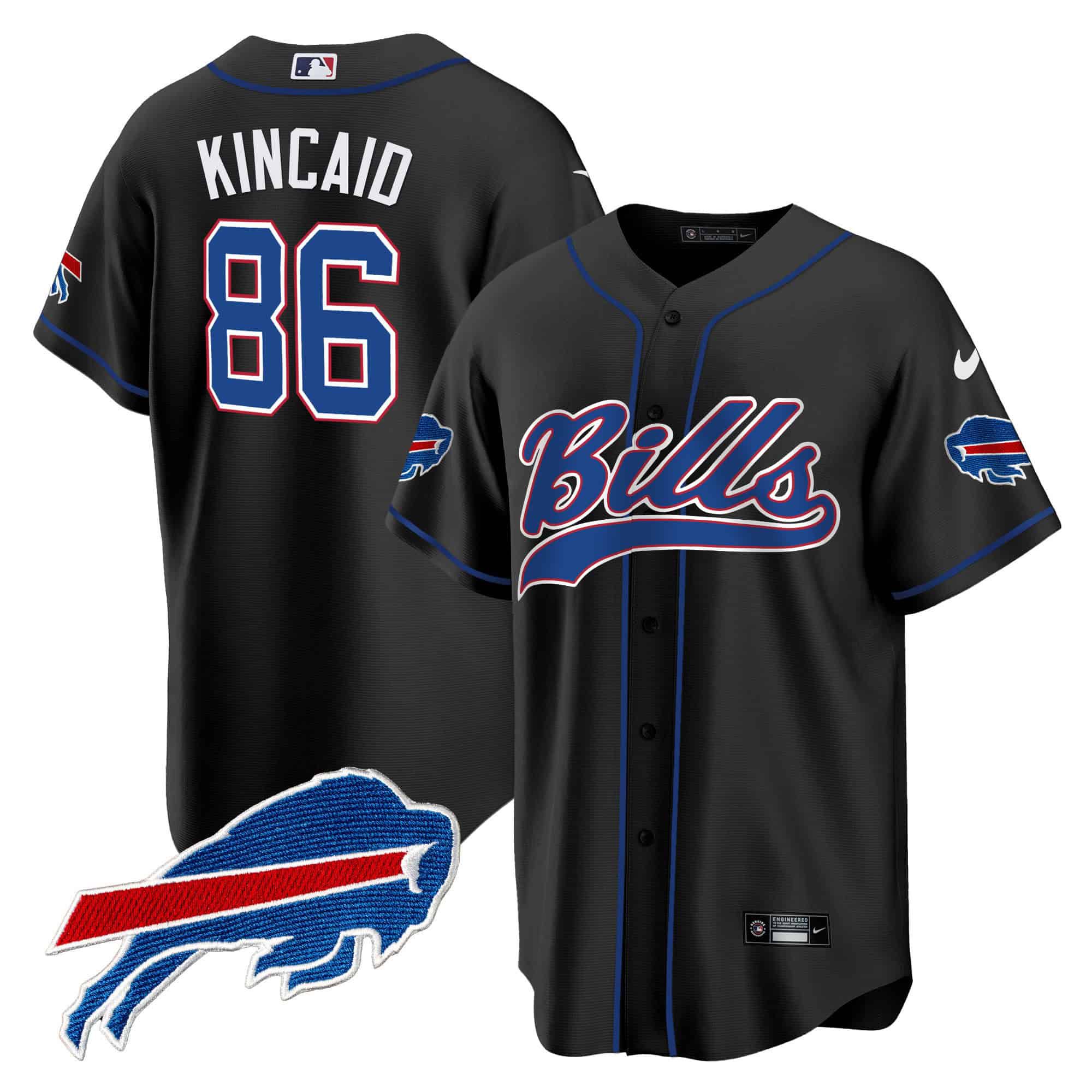 Men Buffalo Bills #86 Kincaid Black 2024 Nike Baseball Game NFL Jersey